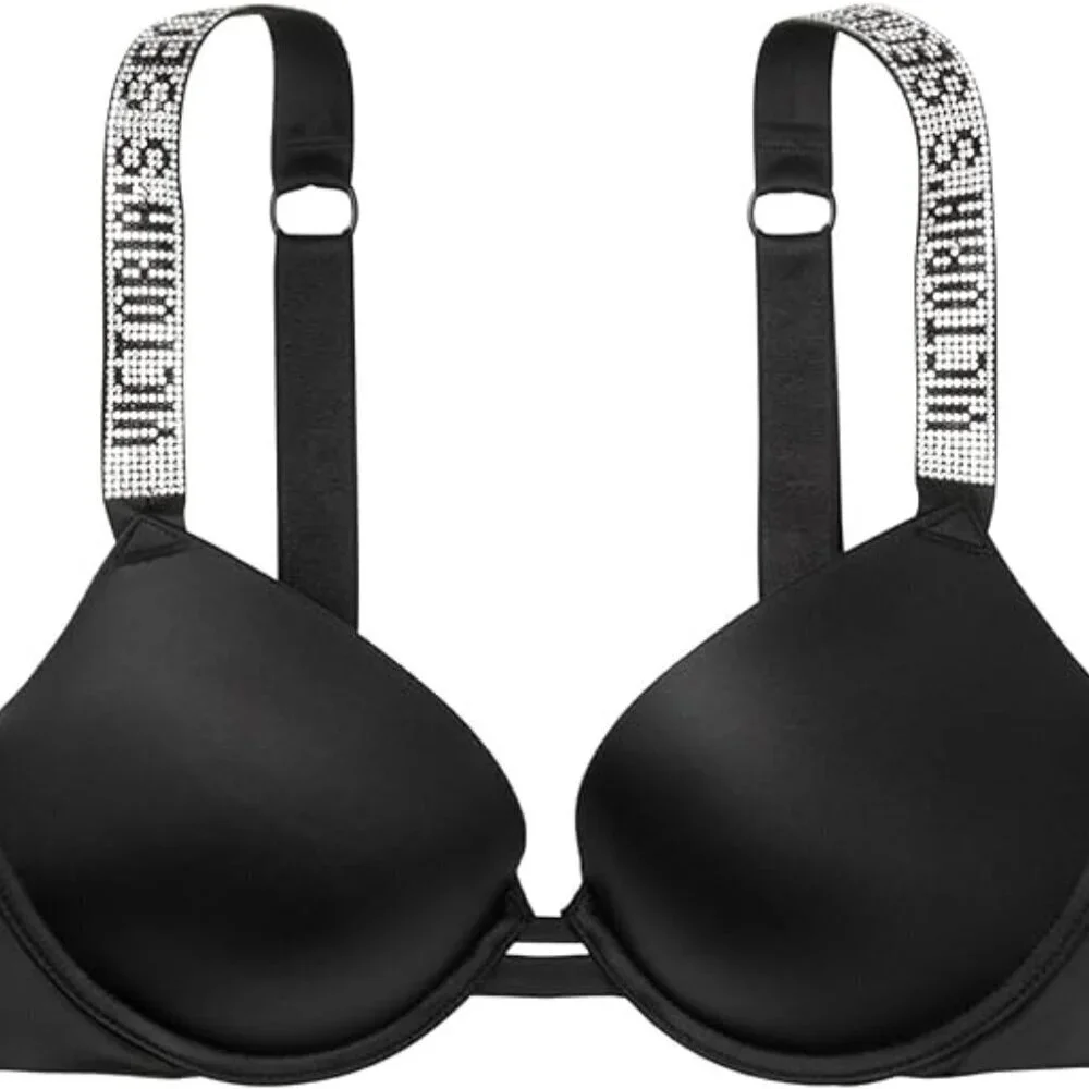 Victoria's Secret Shine Strap Push Up Bra, Padded, Plunge Neckline 32D NWT